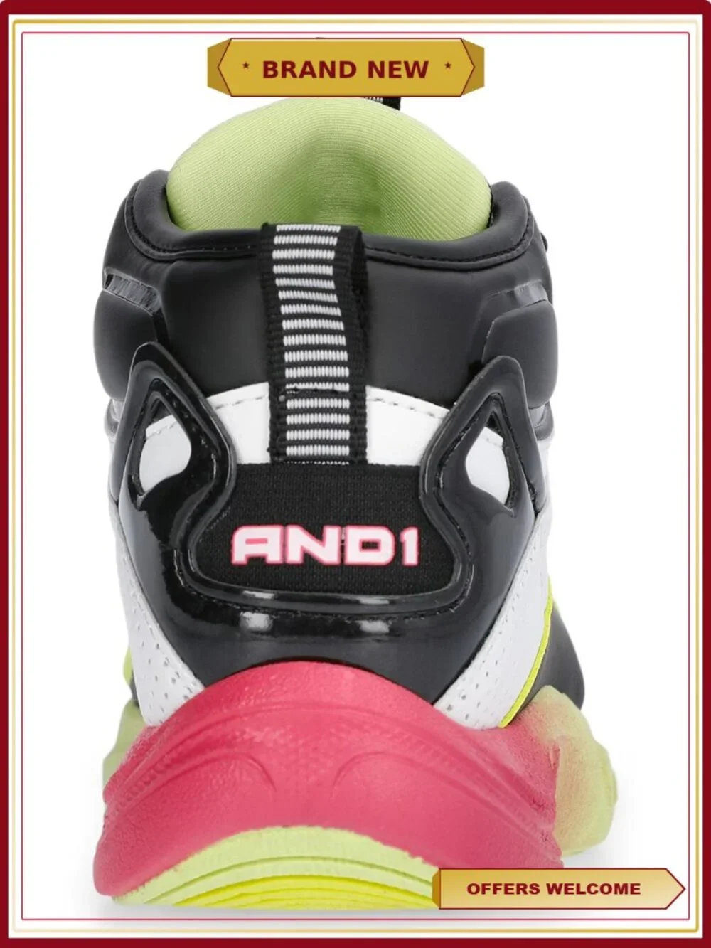 Boys Athletic Sneakers with Elastic Laces and Bungee Closure